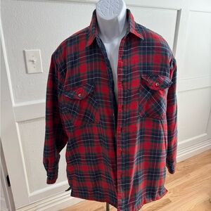 Grand Banks Outfitters Flannel Shirt‎ Men Large Plaid Blue Red Vintage